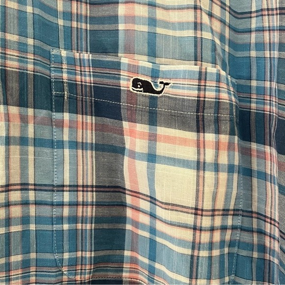 Men’s Vineyard Vines Classic Fit Tucker Plaid Button Down Shirt Size M Blue/Pink - Picture 4 of 5